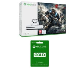 MICROSOFT  Xbox One S with Gears of War 4 & Xbox Live Gold 12 Month Subscription Bundle